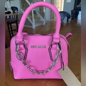 Steve Madden BFaith Chain Purse Bright Pink